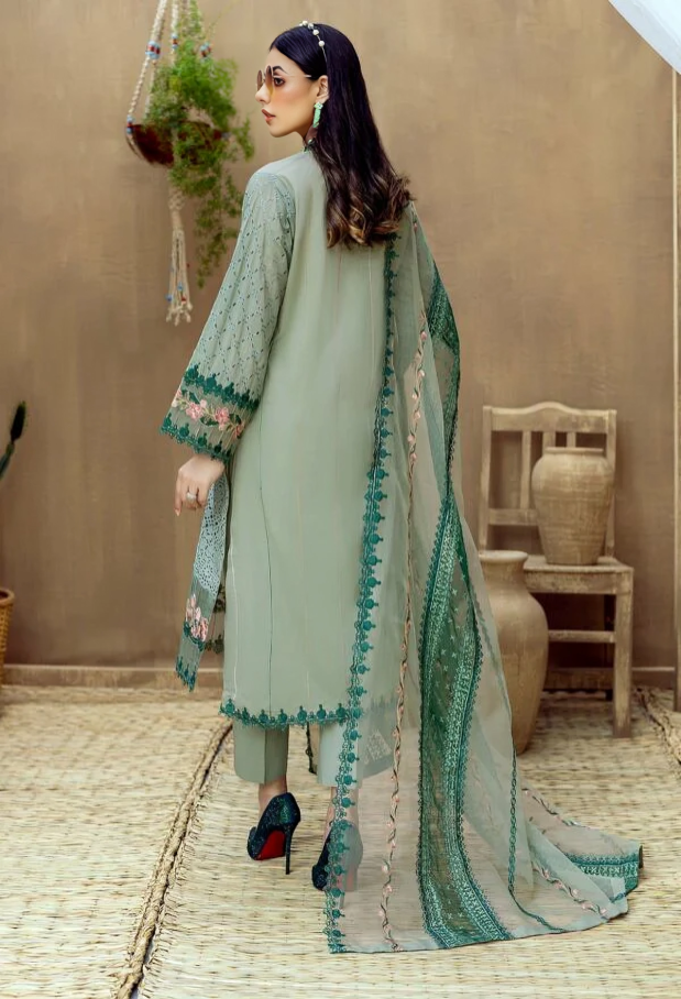 DA260-ADAN LIBAS Embroidered Unstitched 3 Piece Lawn Suit