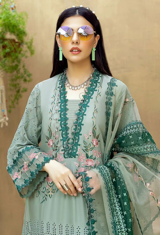 DA260-ADAN LIBAS Embroidered Unstitched 3 Piece Lawn Suit