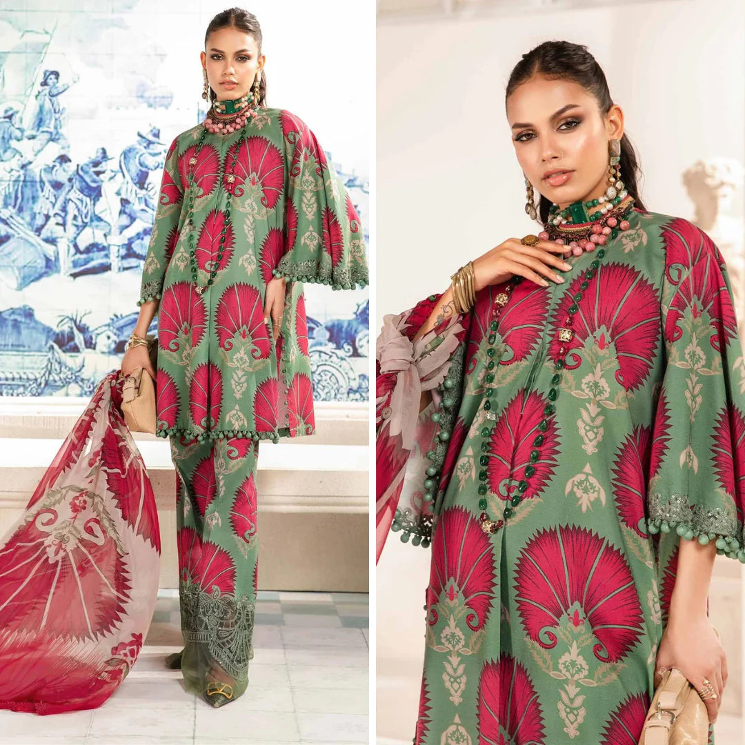 DA788-3 Piece Unstitched Digital Printed Airjet Lawn Suit